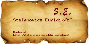 Stefanovics Euridiké névjegykártya